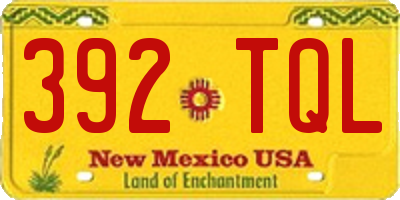 NM license plate 392TQL