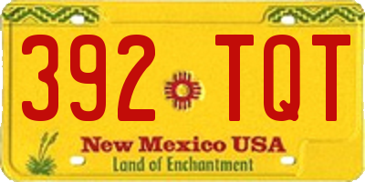 NM license plate 392TQT