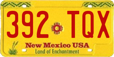 NM license plate 392TQX
