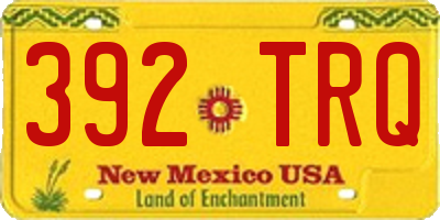 NM license plate 392TRQ