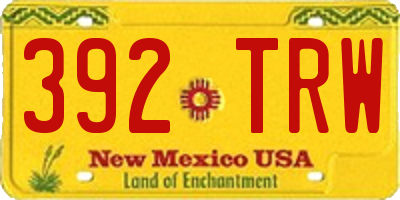 NM license plate 392TRW