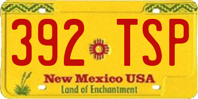 NM license plate 392TSP