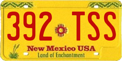 NM license plate 392TSS