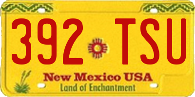 NM license plate 392TSU
