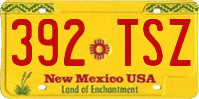 NM license plate 392TSZ