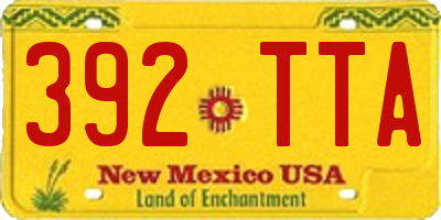 NM license plate 392TTA