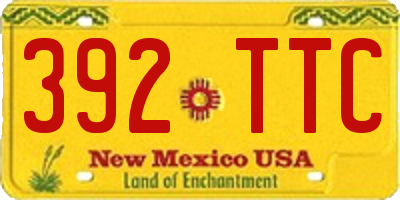 NM license plate 392TTC