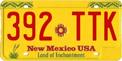 NM license plate 392TTK