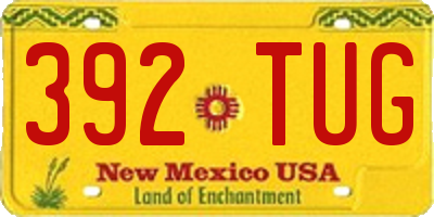 NM license plate 392TUG