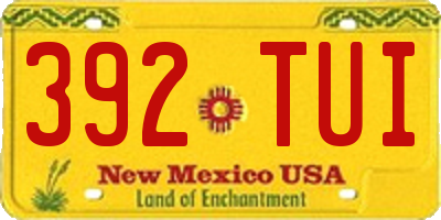 NM license plate 392TUI