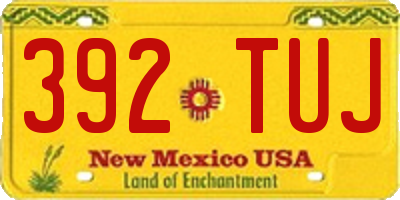 NM license plate 392TUJ