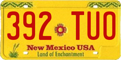 NM license plate 392TUO