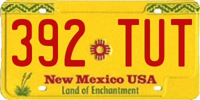 NM license plate 392TUT