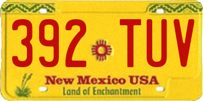 NM license plate 392TUV
