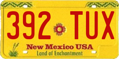NM license plate 392TUX