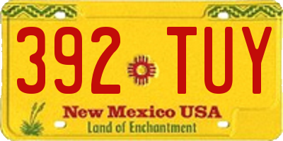 NM license plate 392TUY
