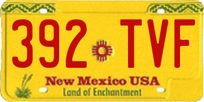 NM license plate 392TVF