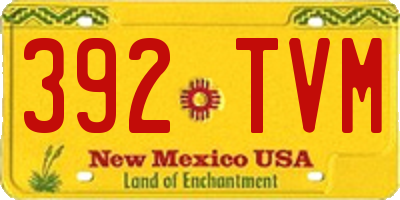 NM license plate 392TVM