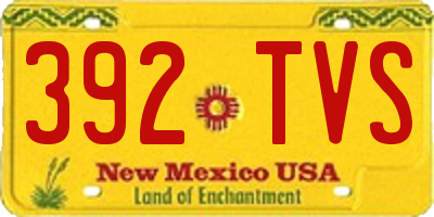 NM license plate 392TVS