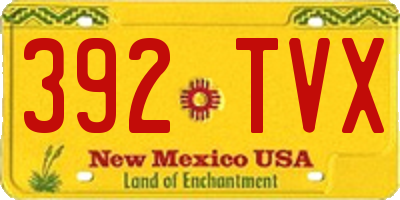 NM license plate 392TVX