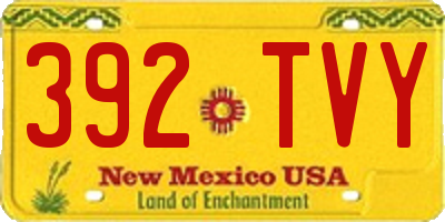 NM license plate 392TVY