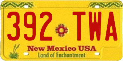 NM license plate 392TWA