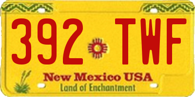 NM license plate 392TWF