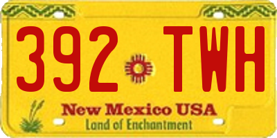NM license plate 392TWH