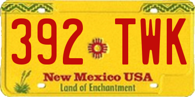 NM license plate 392TWK
