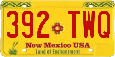 NM license plate 392TWQ