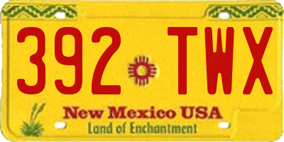 NM license plate 392TWX