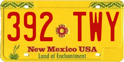 NM license plate 392TWY
