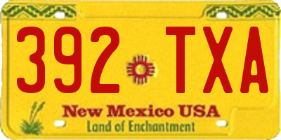 NM license plate 392TXA