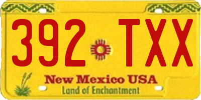 NM license plate 392TXX
