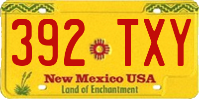 NM license plate 392TXY