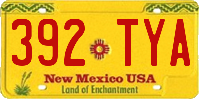 NM license plate 392TYA