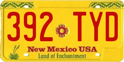 NM license plate 392TYD