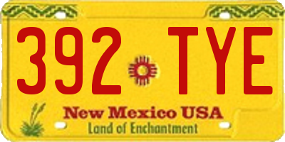 NM license plate 392TYE
