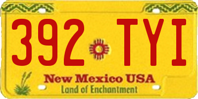 NM license plate 392TYI