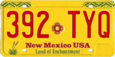 NM license plate 392TYQ