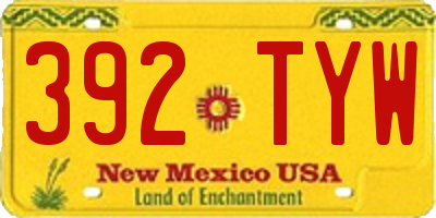 NM license plate 392TYW