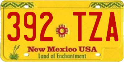 NM license plate 392TZA