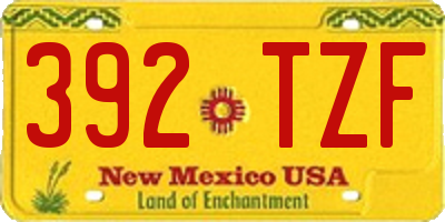 NM license plate 392TZF