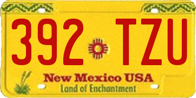 NM license plate 392TZU