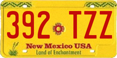 NM license plate 392TZZ