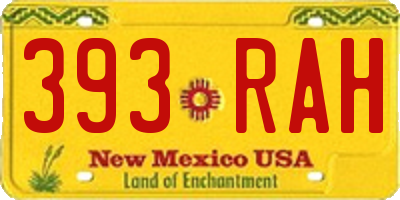 NM license plate 393RAH