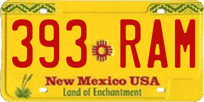 NM license plate 393RAM
