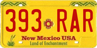 NM license plate 393RAR