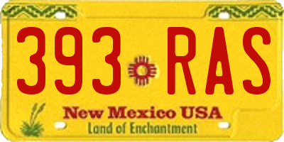 NM license plate 393RAS