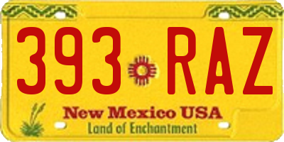 NM license plate 393RAZ